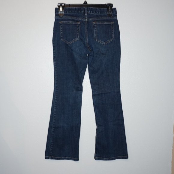 Lands' End Flare Leg Jeans Dark Wash Denim High Rise Women 6 - Picture 2 of 4